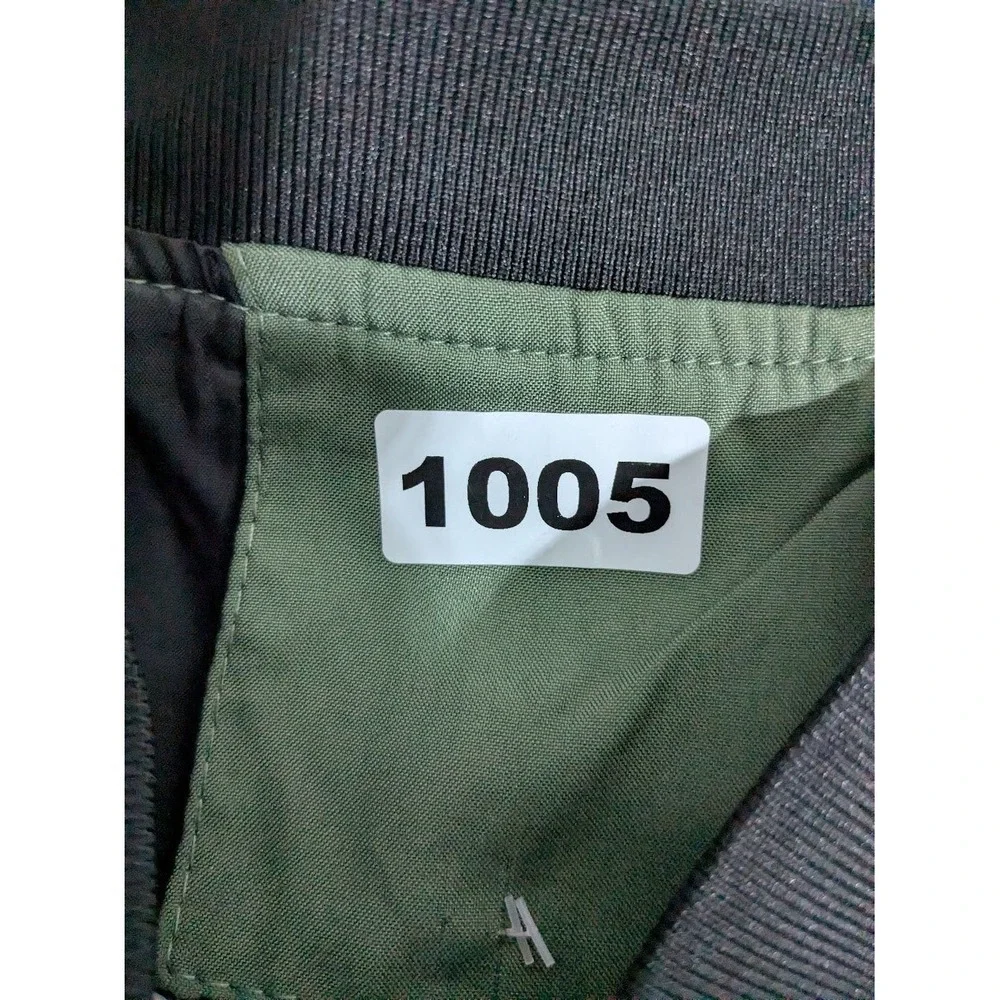 Mens Bomber Jacket Size M Olive Green Lightweight Full Zip Minimalist NWOT